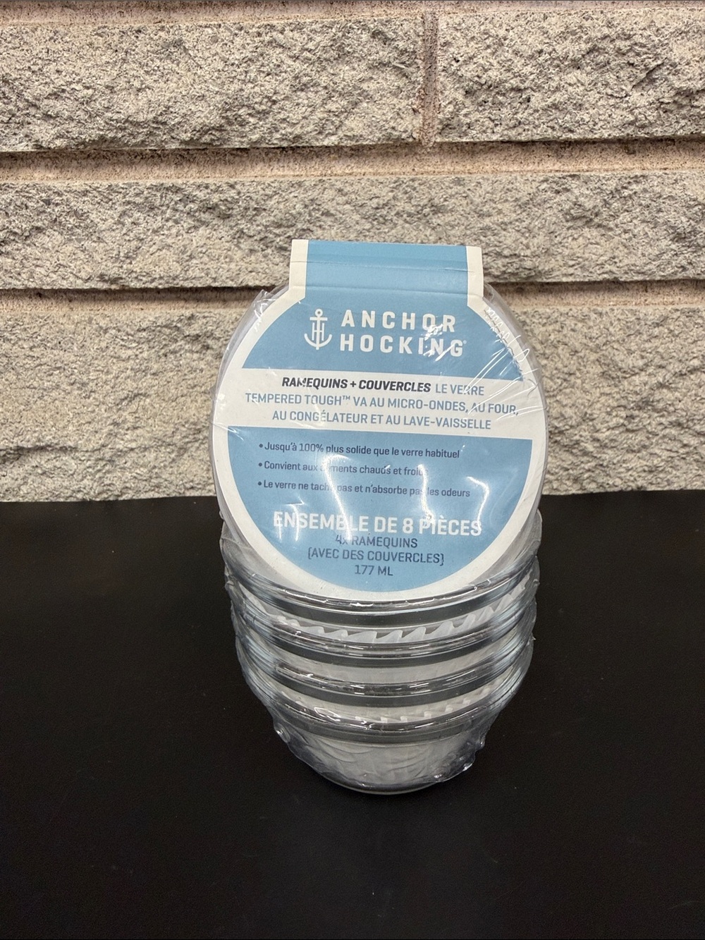 Anchor Hocking Custard Cups With Lids 4 Set/6 Oz Each